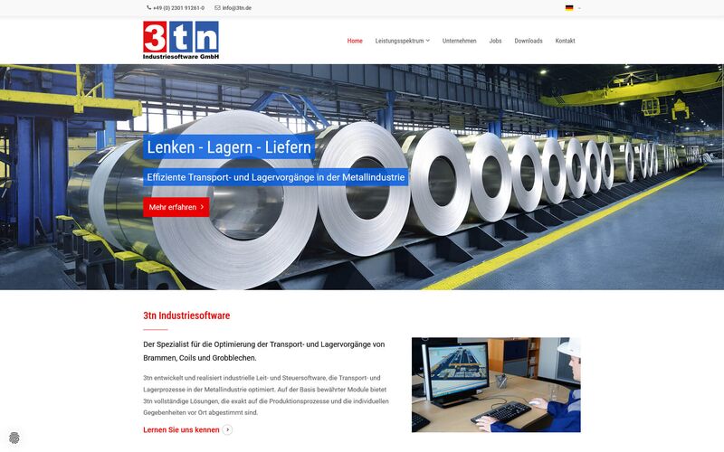 Vorschau der Website von 3tn Industriesoftware