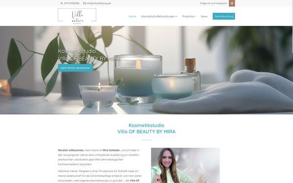 Vorschau der Website von Kosmetikstudio Villa of Beauty